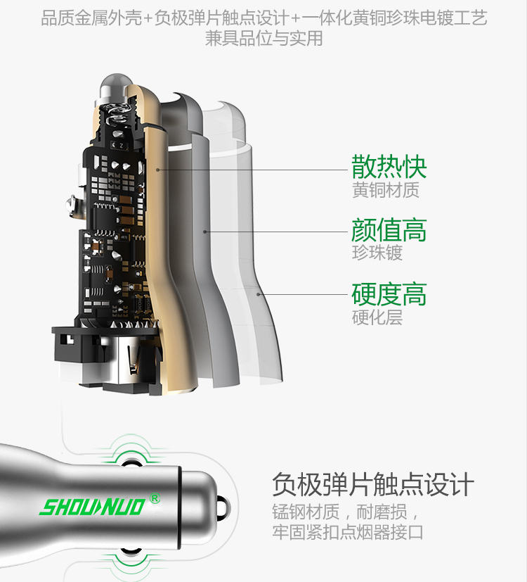 双usb汽车充电器